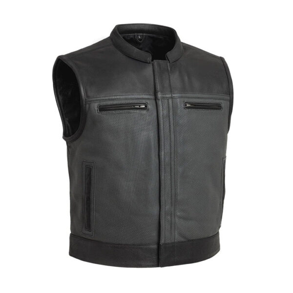 Two Tone Lowrider Perforated Women’s Leather Vest