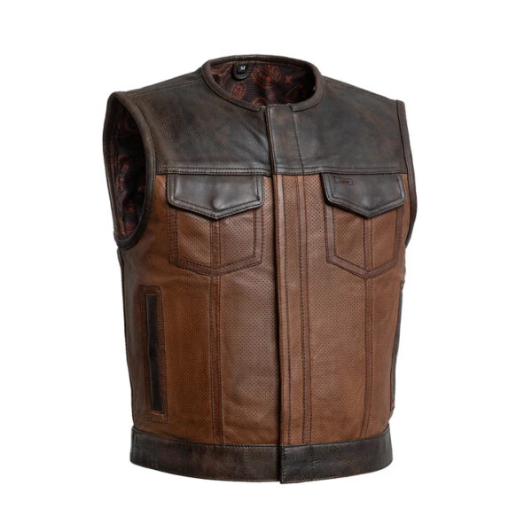 Two Tone Lowrider Perforated Women’s Leather Vest
